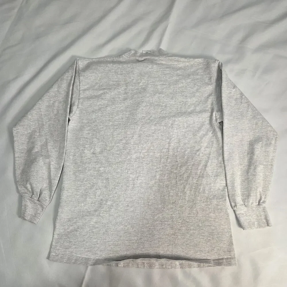 Vintage Small Talk Designs 1992 Unisex‎ Heather Gray Long Sleeve T-Shirt